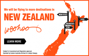 Jetstar nieuwe routes in Nieuw-Zeeland
